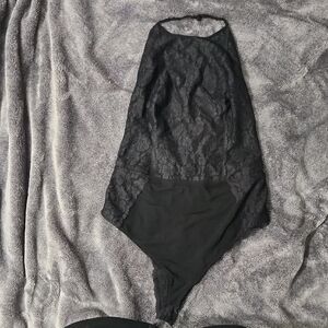 Intimately By Free People Black Lace Halter Bodysuit